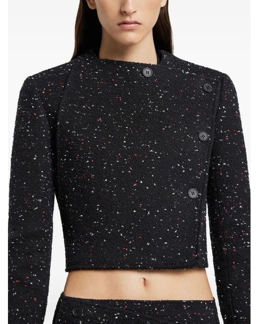 Courreges Black Tweed Cropped Jacket