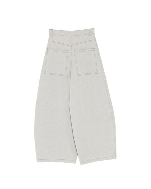 Forme D'expression White Rounded Five-Pocket Jeans