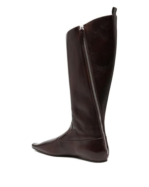 Tory Burch Brown Twisted Riding Boots