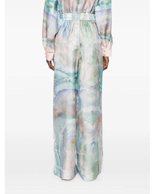 Pantaloni The Illuminate A Gamba Ampia di Zimmermann in Blue