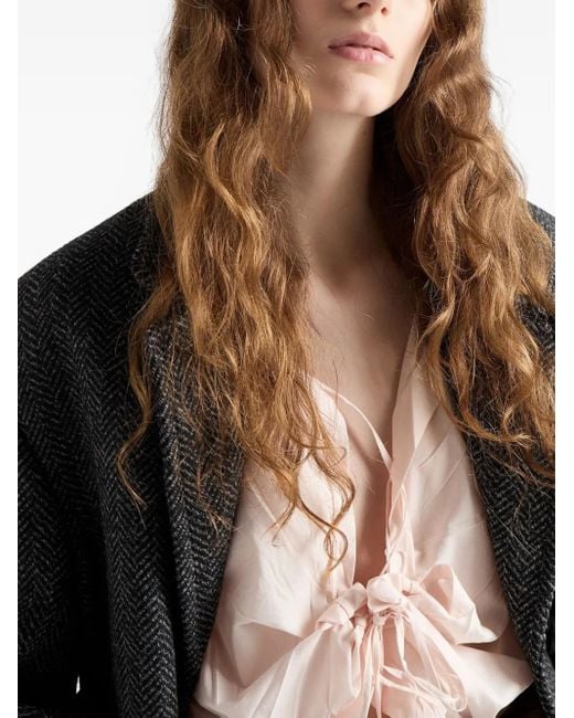Prada レースアップ シャツ Pink
