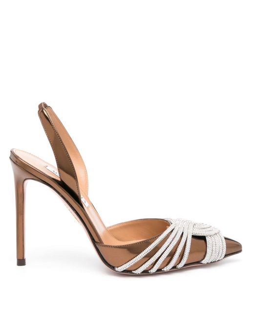 Zapatos Gatsby con tacón de 105 mm Aquazzura de color White