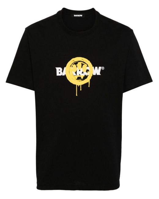 Barrow Black Logo-print Cotton T-shirt