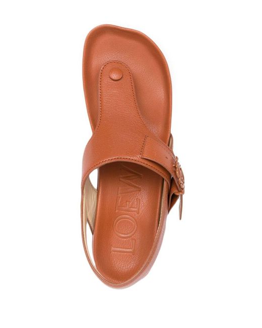 Loewe Brown Ease 90mm Leather Flatform Sandals