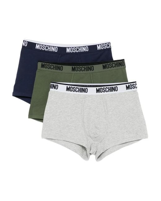 Moschino Set Aus Drei Slips Mit Logo-Bund in White für Herren