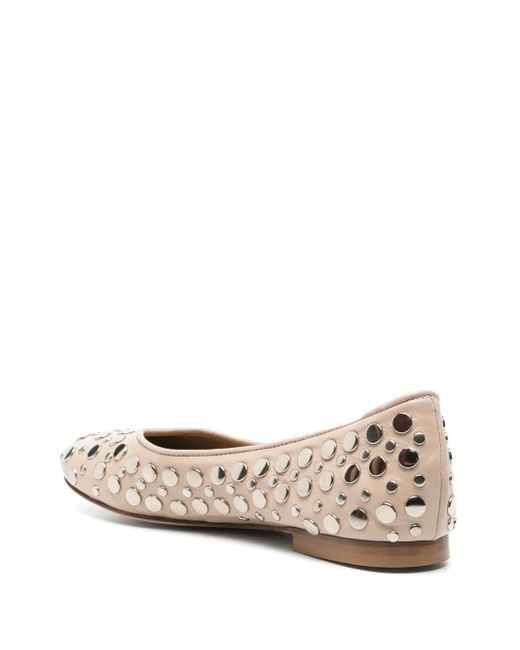 Anna F. Brown Studded Ballet Flats