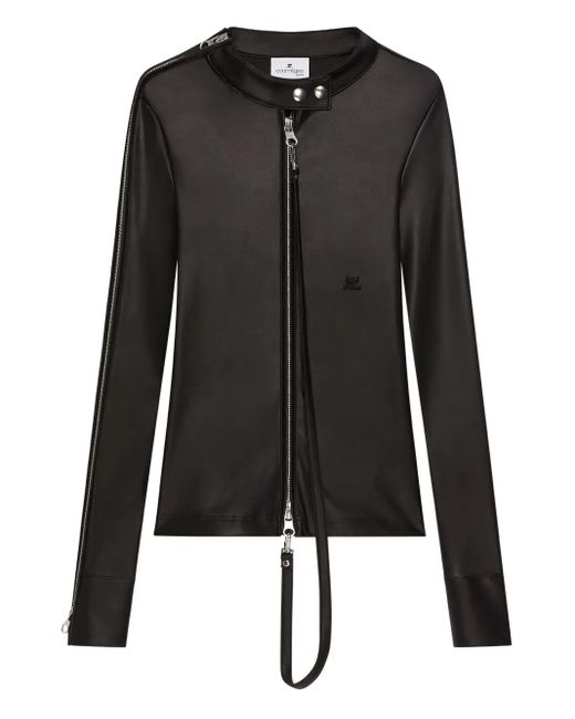 Courreges Black Bikerjacke Mit Reißverschluss