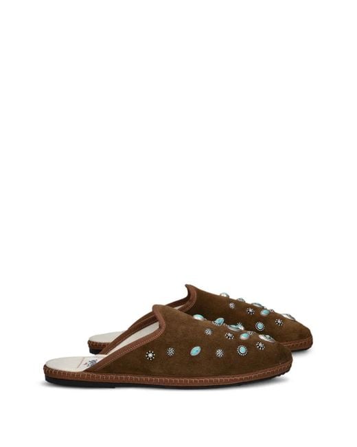 Fortela Brown Friulan Studded Mules
