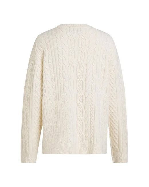 Karl Lagerfeld White Chunky Cable-Knit Sweater