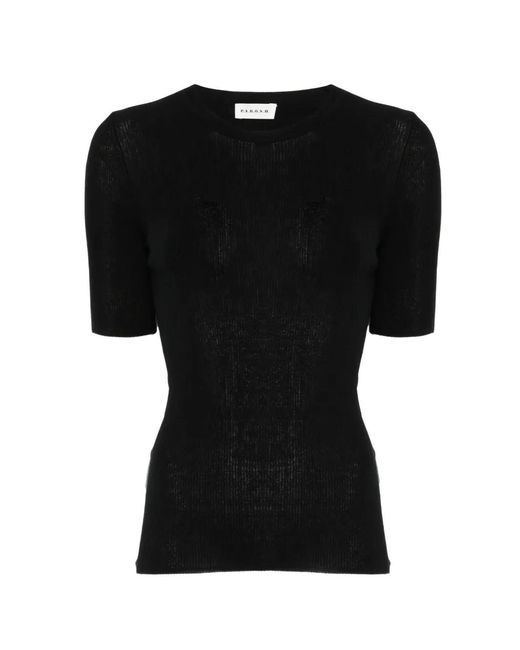 P.A.R.O.S.H. Black Ribbed T-Shirt