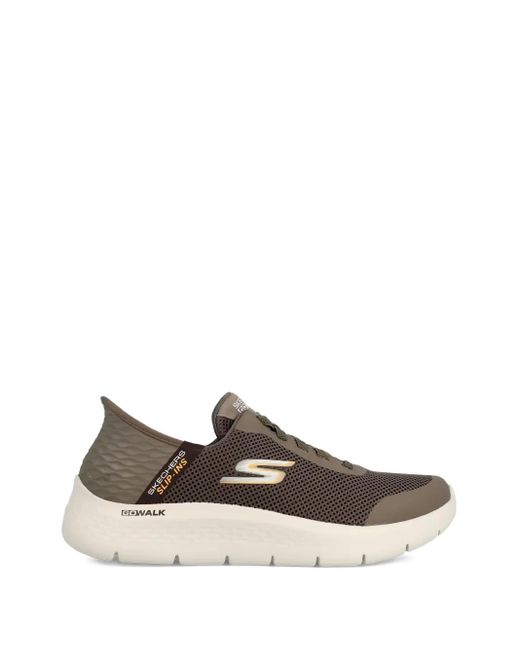 Skechers Brown Go Walk Flex-Hands Up Slip-On Mesh Sneakers for men
