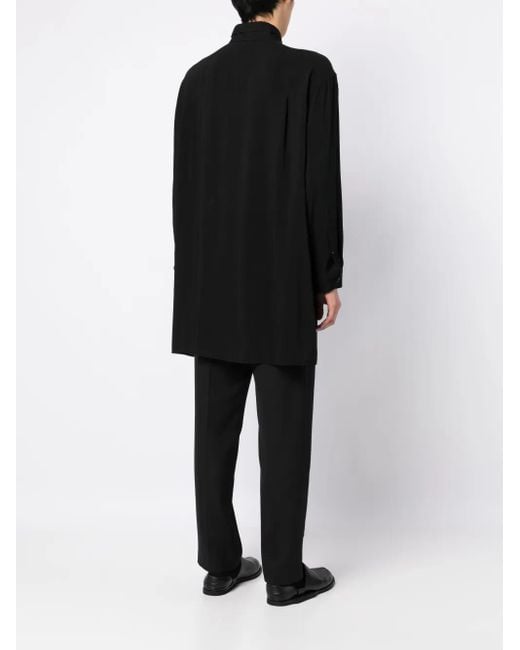 Yohji Yamamoto Black Graphic-Print Long-Sleeve Shirt for men