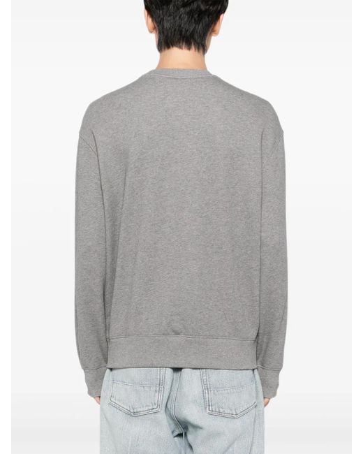 Felpa Con Applicazione di Maison Kitsuné in Gray da Uomo