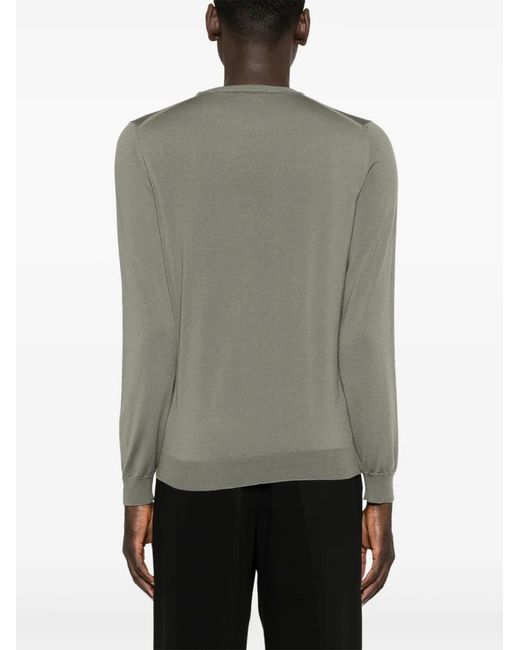 Zanone Gray Crew-Neck Knitted Sweater for men