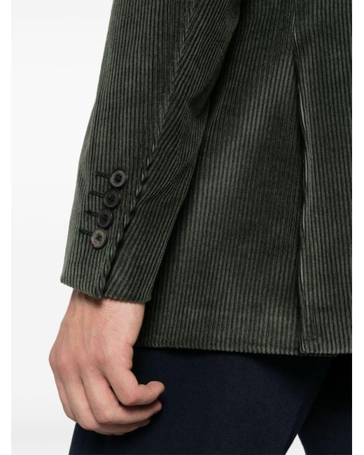Canali Green Single-breasted Corduroy Blazer for men