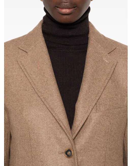 Max Mara Brown Patch-Pocket Notched Jacket