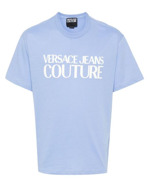 Versace T-shirt Met Logoprint in het Blue voor heren