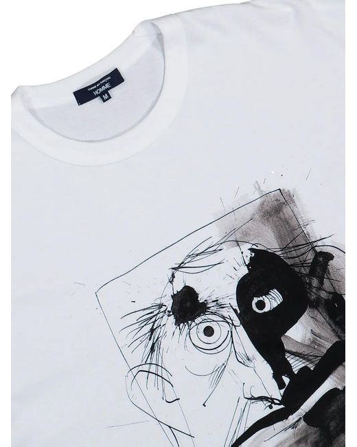 Comme des Garçons White Print-Detail T-Shirt for men