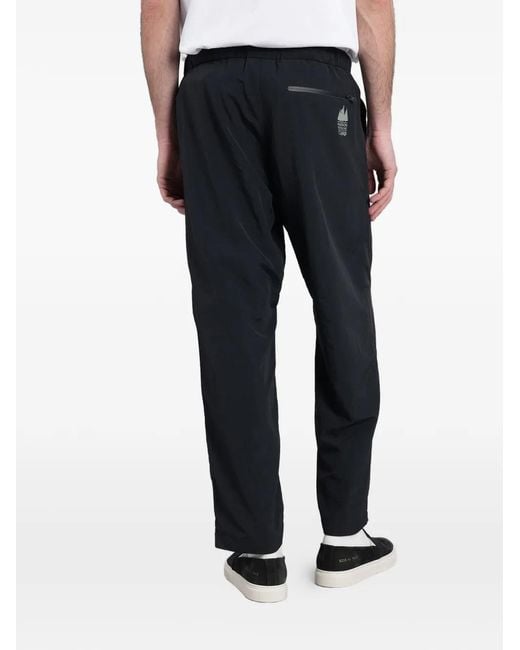 Maison Kitsuné Blue Belted Logo-Print Technical Trousers for men