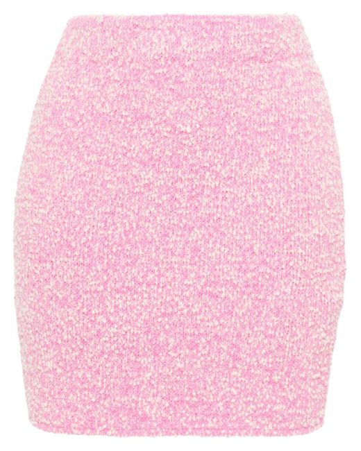 Ports 1961 Pink Bouclé Knitted Mini Skirt