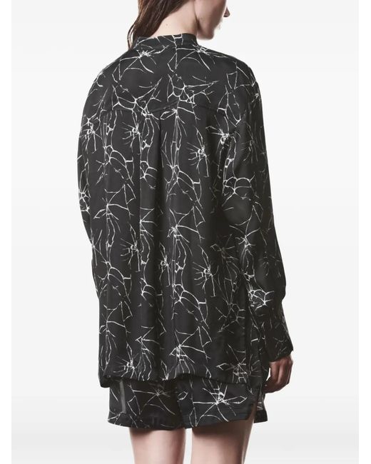 Thom Krom Black Marble-Print Shirt