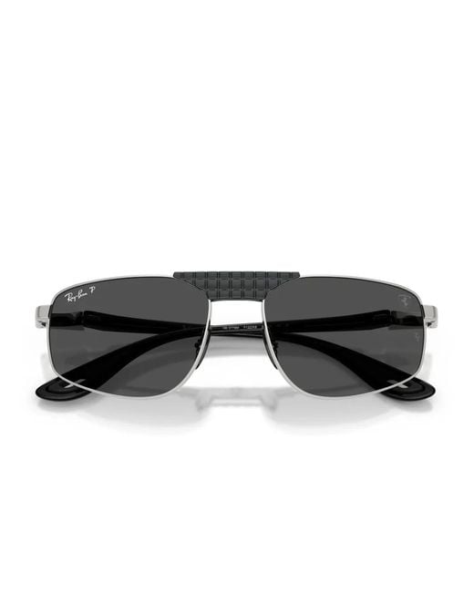 Ray-Ban Gray Textured Geometric Sunglasses