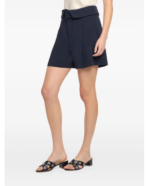 Cinq À Sept Blue Lorena Belted-Pleated Short