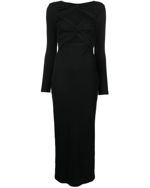 Anna Quan Cutout Knitted Midi Dress in Black | Lyst