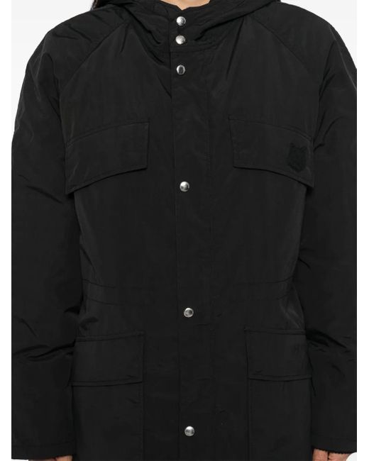 Maison Kitsuné Black Hooded Parka for men