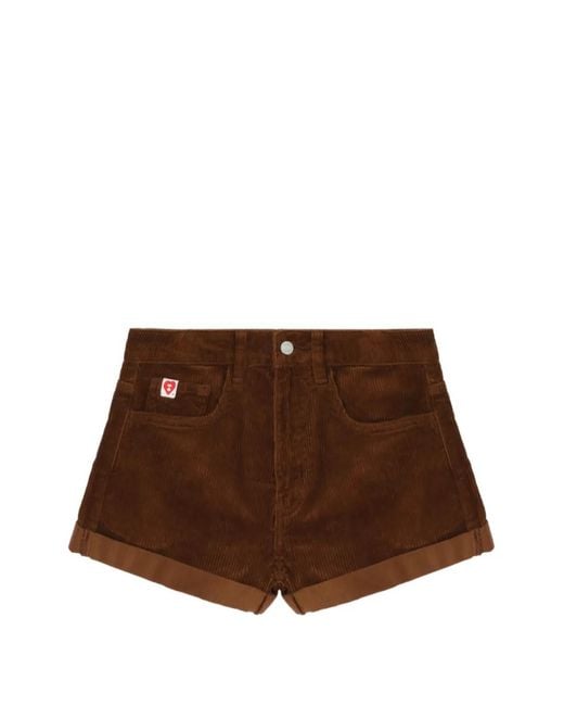 A Bathing Ape Brown Corduroy Cuffed Shorts