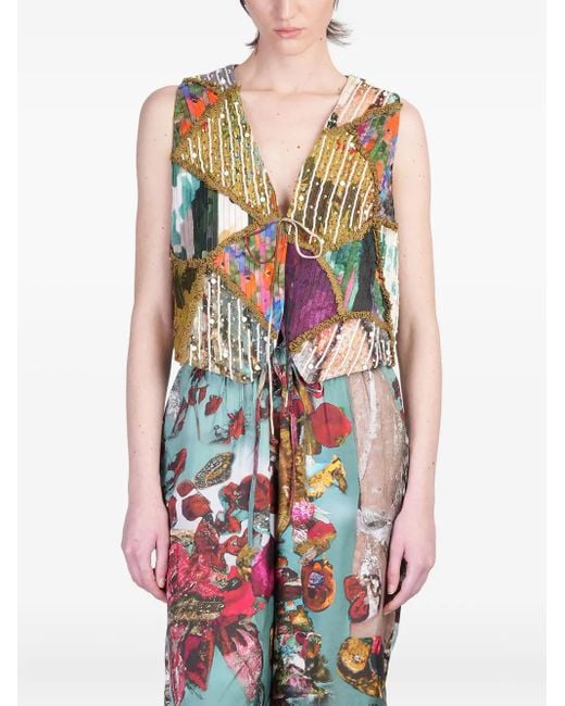 Yavi White Weste aus Seide