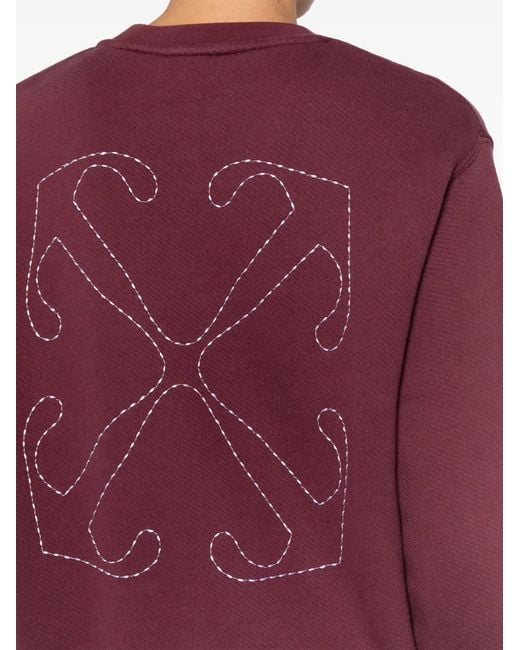 Off-White c/o Virgil Abloh Purple Arrows Embroidered Cotton Hoodie