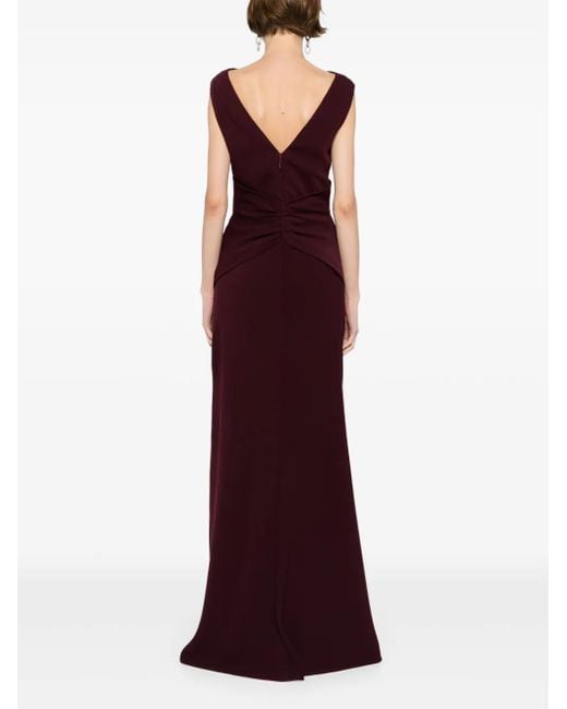 Amsale Purple Twist Crepe Dress