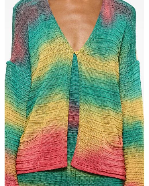 Laneus Green Front-Pocket Cardigan