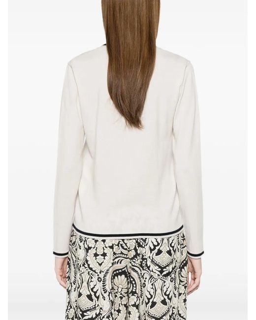 Max Mara White V-Neck Cardigan
