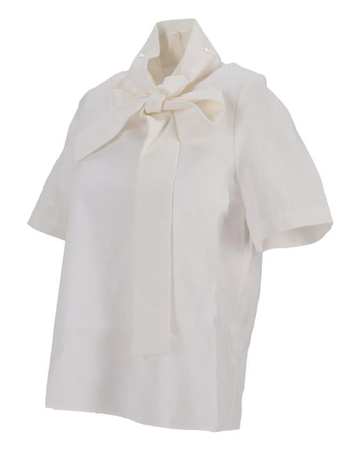 ShuShu/Tong White Tie-Neck Blouse