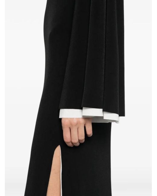 DARKPARK Black Jenna Split-Cuff Long-Sleeve Maxi Dress
