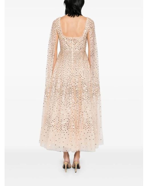 Needle & Thread Natural Cape Sleeves Dress