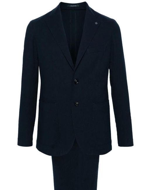 Tagliatore Anzug Mit Seersucker-Struktur in Blue für Herren