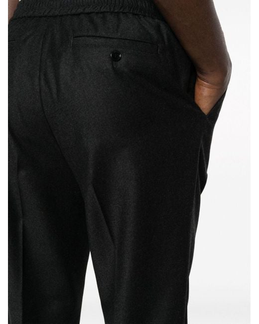 AMI Black Cropped Tailored Trousers for men