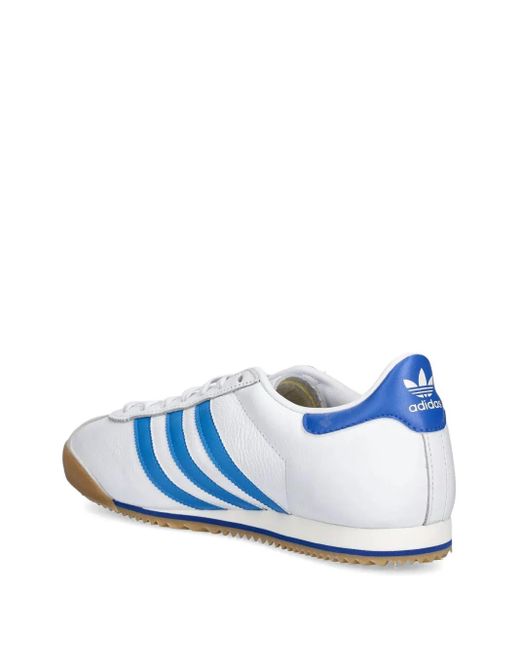 Adidas Blue K74 Leather Three-stripe Sneakers for men