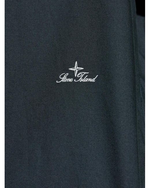 Stone Island Blue Embroidered Shirt for men