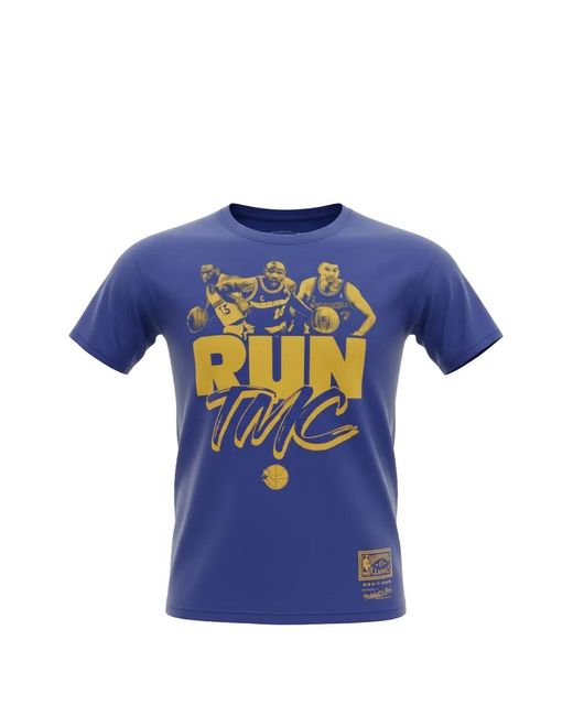 Mitchell & Ness Blue Nba Golden State Warriors Hardwood Classis T-Shirt for men
