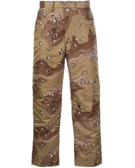 Supreme Green X Levis Camouflage Trousers for men