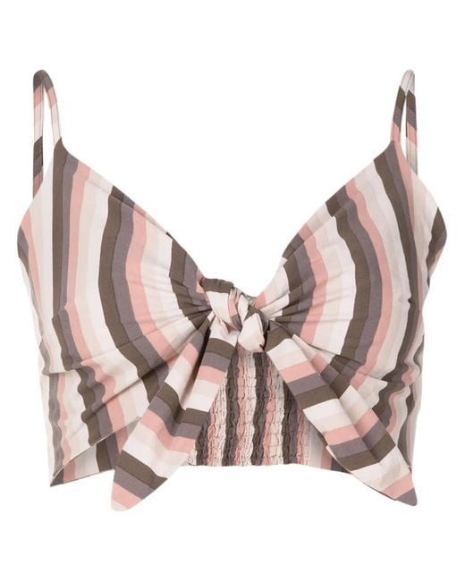 Amir Slama Pink Striped Crop Top
