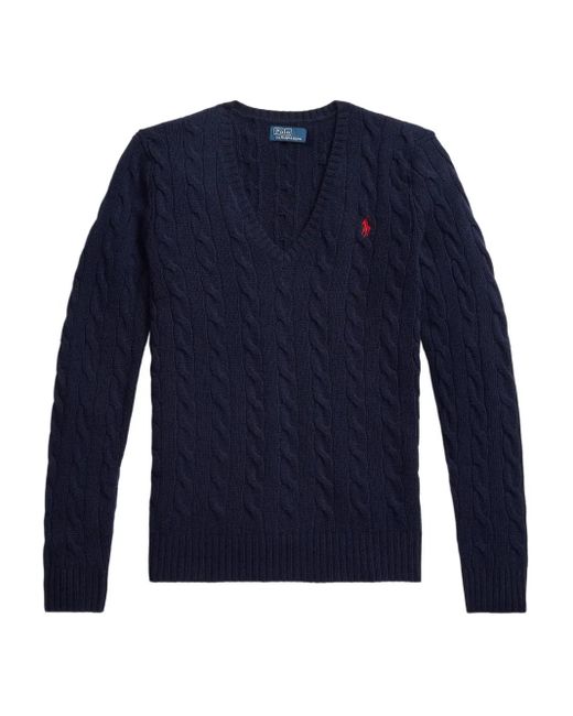 Maglione Con Scollo A V di Polo Ralph Lauren in Blue