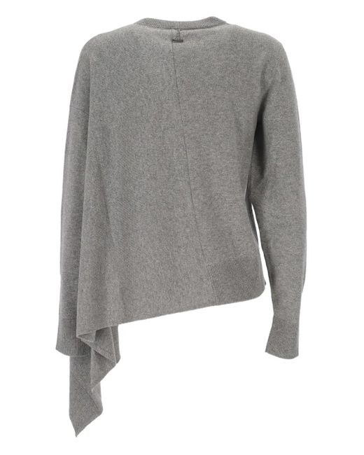 Alexander McQueen Gray Asymmetric Cashmere Knit