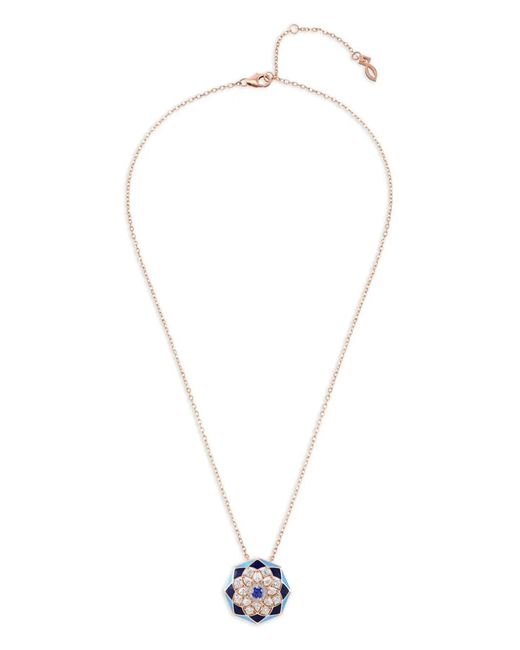 Aneka White 18K Recycled Rose Kaleido Prism Diamond Necklace