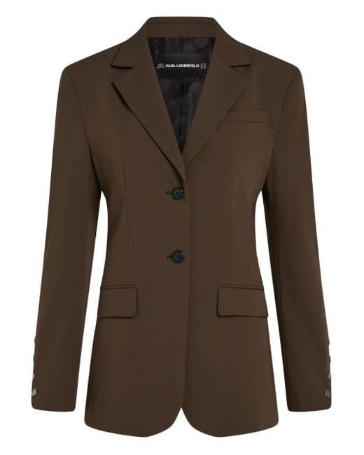 Karl Lagerfeld Brown Single-Breasted Blazer