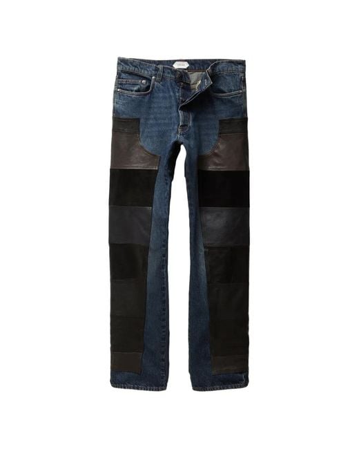 Versace Blue Jean À Design Patchwork for men